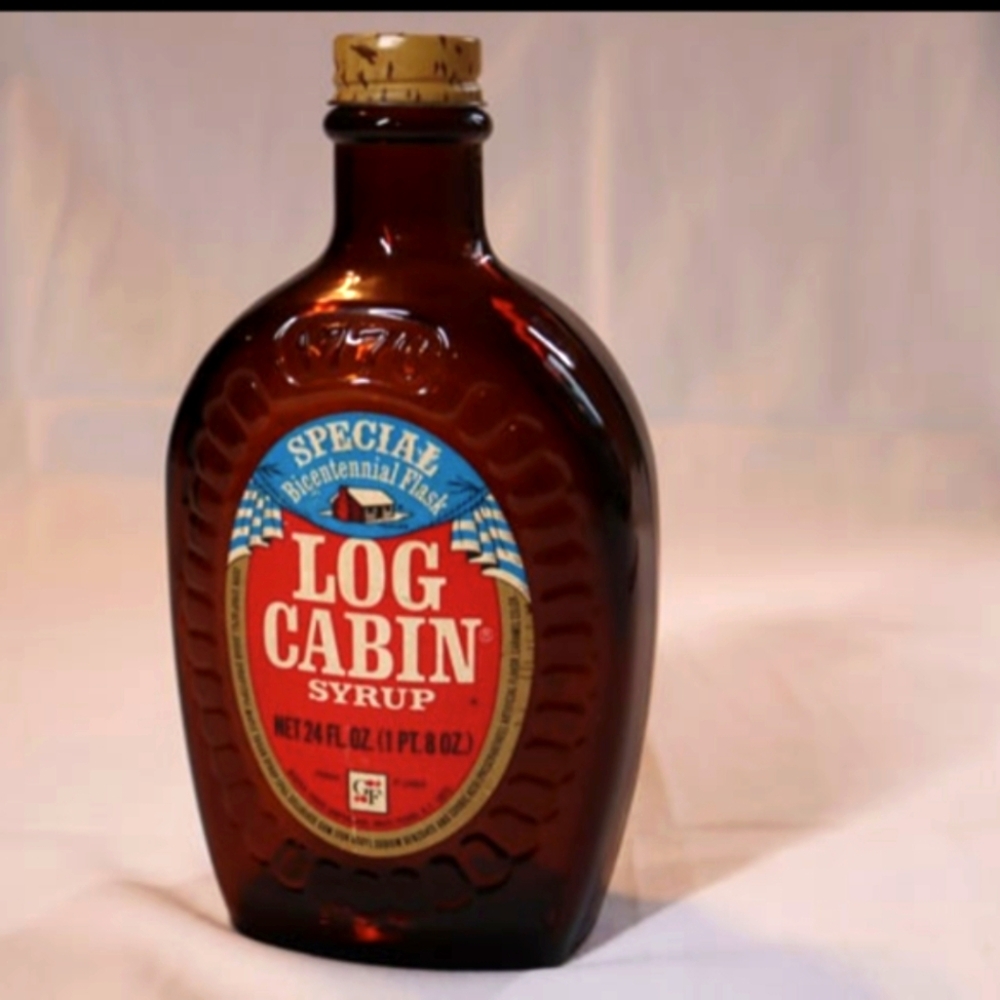 Vintage Log Cabin Syrup Bottle Commemorative 1776 Year Bicentennial Bott…